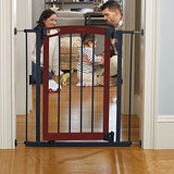 Summer Infant Essex Craft Safety Baby Gate,Solid Wood Cherry Stain Arched Doorway,Charcoal Gray Metal Frame-30” Tall, Fits Openings up to 28” to 42” Wide, Baby and Pet Gate for Doorways and Stairways Summer Infant