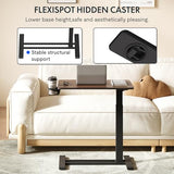 FLEXISPOT Medical Adjustable Overbed Bedside Table with Wheels Pneumatic Mobile Standing Desk Laptop Desk Rolling Computer Cart Movable Table Hospital Home Use(31.5" W x 17.7" D, Mahogany Large) FLEXISPOT