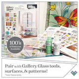 Gallery Glass Window Cling Art Kit, 10 Piece Set Including 3 Pattern Sheets, 6 Stained Glass Colors and 1 Liquid Leading, PRMGGCLING24 Gallery Glass