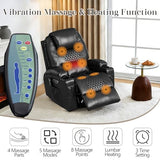 AHMED Dual Motor Power Swivel Rocker Recliner Chair with Massage & Heat, Electric Glider Rocking Chairs with Cup Holders,LED Lights, USB A/USB C Ports for Living Room, Nursery, Black