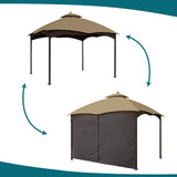 Gazebo Universal Replacement Privacy Curtain - Wonwon Privacy Panel Canopy Side Wall with Zipper for 10' x 12' Outdoor Gazebo (Brown) Wonwon