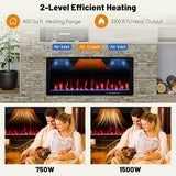 Tangkula 5100 BTU Electric Fireplace Inserts 40 Inches, 1500W Wall Mount Fire Places with Remote, Multicolor Flames, 5 Brightness & Speed Adjustable, Touch Screen Tangkula