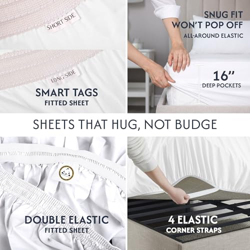 Sweave 100% Egyptian Cotton Percale Sheets Twin Size - Genuine Luxurious 400 Thread Count - Naturally Crisp, Breathable, Skin-Friendly & Cooling - Softer After Each Wash - Oeko-TEX Certified Giza Sweave