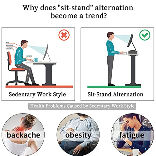 SIDUCAL Mobile Standing Desk, Portable Stand Up, Small Adjustable Converter with Wheels Home Office Workstation, Rolling Desk Laptop Cart for Standing or Sitting, Black SIDUCAL