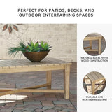 Signature Design by Ashley Outdoor Eucalyptus Carter Hall Patio Coffee Table, Beige Signature Design by Ashley