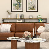 Keelian 78 Inch Double-Layer Narrow Console Sofa Table with 2 Power Outlets&4 AC Plugs&4 USB Ports, 4.9' Extension Cord Included, Behind Couch Table for Living Room/office Easy Assembly - Rustic Brown Keelian