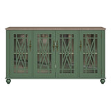 LIVILAND 63" Vintage Style Wood Kitchen Accent Buffet Sideboard Cabinet - Green LIVILAND