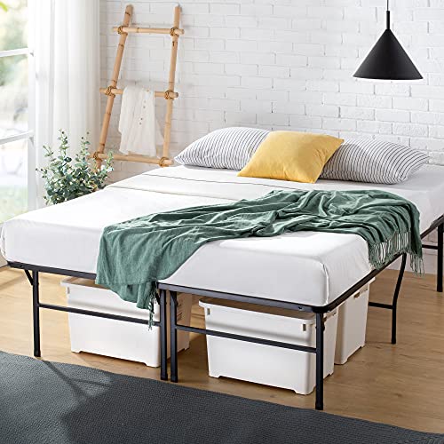 ZINUS Heavy Duty 18 Inch Metal Platform Bed Frame - Sturdy Mattress Foundation with Underbed Storage, King, Black - WoodArtSupply