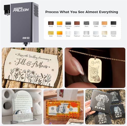 Creality 2W Infrared Laser Module, Falcon A1 Pro Replace Laser Module, High-Precision Engraving Laser for Metal, Plastic, Acrylic, Compatible Only with Falcon A1 Pro Laser Engraver Creality