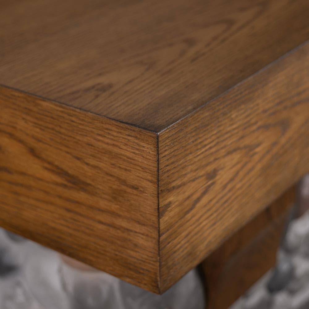 Country Living Glenbrook 55 Inch Oak Wood Mantel with Cast Stone River Rock Surround & 28" Smart Electric Fireplace | Works with Remote, Wi-Fi App, Alexa and Google | LED Multi-Flame Options Country Living