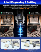 ATOMSTACK Swift Laser Engraver for Beginners, 7000mW Output Laser Cutter, Laser Class 4, 300×300mm Working Area, 0.08mm Accuacy Engraving Machine for Wood, Leather, Coated Metal, Acrylic (Swift 7W) KoveYzao