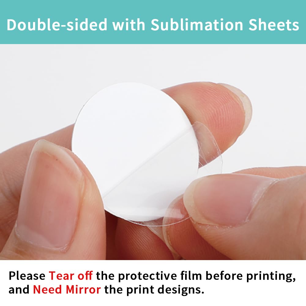 PYD Life 30 Pack Round 1" Sublimation Aluminum Sheets Blanks for Silicone Straw Topper PYD Life