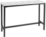 Mr IRONSTONE 53" Bar Table White Marble Industrial Pub Dining Height Table Bistro Table (Indoor USE ONLY) Mr IRONSTONE