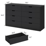 HAUOMS Modern 8 Drawer Dresser, Black Chest of Drawers for Bedroom,Closet Dressers with Drawers for Living Room, Entryway, Hallway HAUOMS
