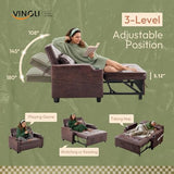 VINGLI Rustic Futon Sofa Bed Convertible Loveseat Sleeper Sofa Couch, Pullout Sofa Fold Out Couch Bed with USB Ports, Cup Holders, Armrest for Living Room, Bedroom Apartment Room VINGLI