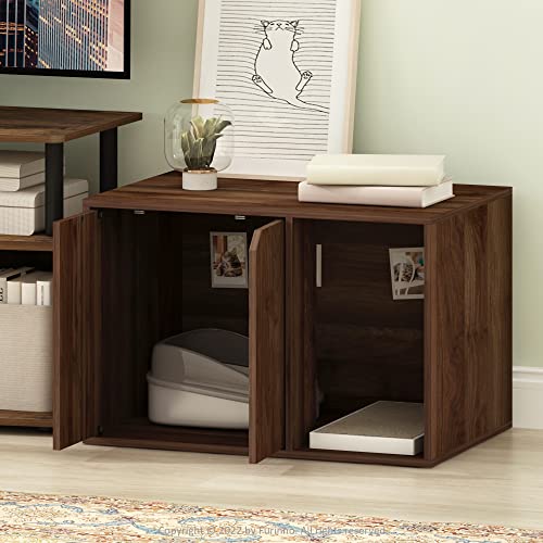 Furinno Peli Litter Box Enclosure, Small, Columbia Walnut - WoodArtSupply