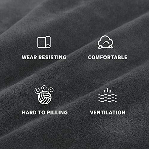 MAXIJIN Velvet Futon Cover Full Size Stretch Futon Mattress Cover Thick Soft Armless Sofa Bed Slipcover Plush Couch Furniture Protector with Elastic Bottom, Machine Washable (Gray) MAXIJIN
