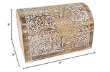 S.B.ARTS Premium Wooden Semicircular Curved Jewellery Box Floral Design-Trinket Box Ladies-Jewellery Storage Case-Antique Look-Traditionally Handcrafted-Home Decor Accessories-Women Ideal Gift, White S.B.ARTS