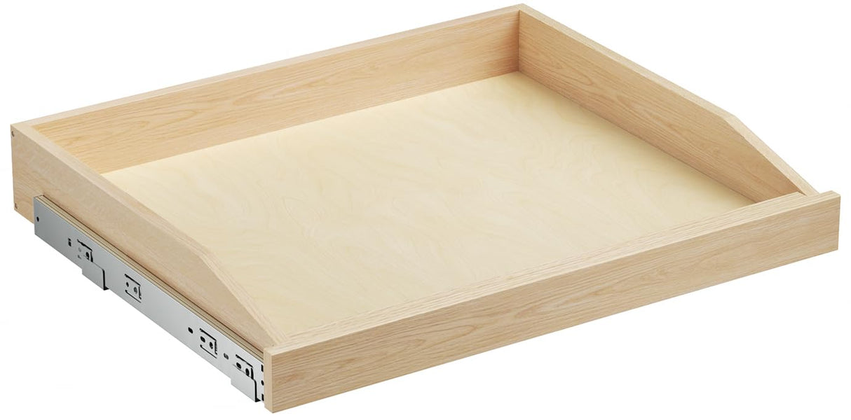 ROOMTEC Soft Close Pull Out Cabinet Organizer 25-1/2" W x 21" D Cabinet Organizer Wood Slide Out Shelves Cabinet Storage and Organizer for Kitchens and Pantry ROOMTEC