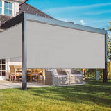 Outdoor Roller Shades for Patio with New Operation Mode (with Pull Rod-No Need Crank), Upgraded Materials Patio Shades Roller Up Outdoor with 95% UV Protection, Outdoor Blinds for Patio Proch May in Color