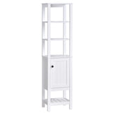 HOMCOM White Freestanding Tall Bathroom Storage Cabinet with Shelves HOMCOM
