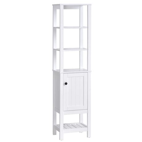 HOMCOM White Freestanding Tall Bathroom Storage Cabinet with Shelves HOMCOM