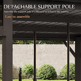 Domi 12x14FT Lean to Gazebo, Hardtop Wall Mounted Gazebo with Sloping Galvanized Steel Roof, Wall Pergola with Aluminum Frame, Curtains and Netting, for Patio, Deck, Garden, Backyard domi outdoor living