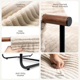 HavBeat Comfy Accent Chair Cozy Reclining Sleeper Oversized Recliner Arm Chairs for Living Room Modern Lounge Armchair with Wood Armrests Sturdy Upholstered Single Sofa for Bedroom Home Office