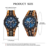 BOBO BIRD Men's Wooden Watch Sport Fashion Wristwatch Casual Chronograph Quartz Watches Men's Wood Stainless Steel Strap Watch with Date Display (Blue) BOBO BIRD