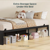 ADORNEVE Full Size Bed Frame with 6 Storage Drawers, Metal Platform Bed with Steel Slat Support, Footboard for Teen/Adult, No Box Spring Needed, Storage Space Under Frame,Easy Assembly, Black ADORNEVE