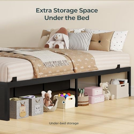 ADORNEVE Full Size Bed Frame with 6 Storage Drawers, Metal Platform Bed with Steel Slat Support, Footboard for Teen/Adult, No Box Spring Needed, Storage Space Under Frame,Easy Assembly, Black ADORNEVE