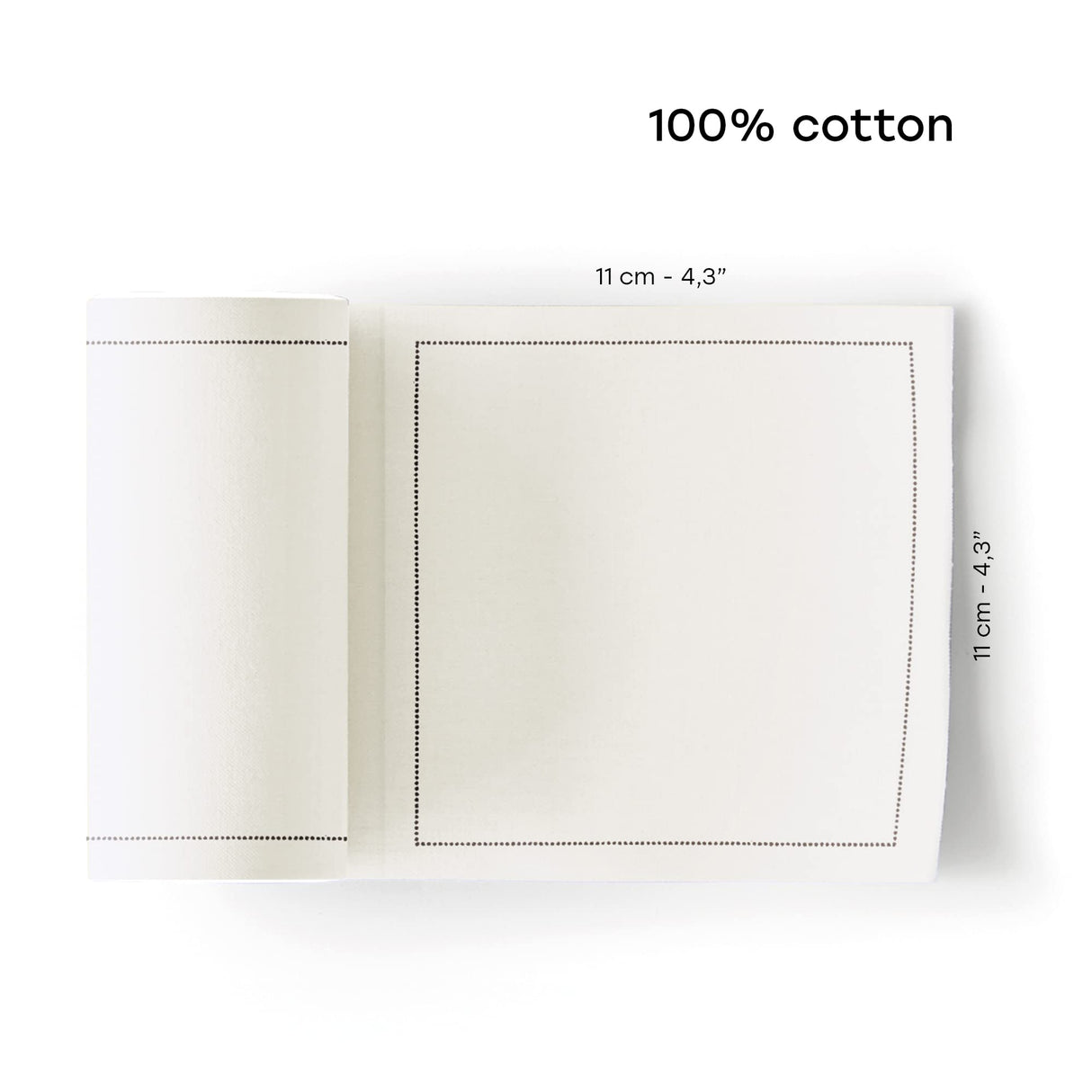 My Drap Basics Cotton Cocktail Napkin, 50 Per Roll, Cream, 4.3 x 4.3 Inch MY DRAP