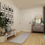 Wnutrees 43" Farmhouse Wood Bench, Narrow Bench, Long Bench Seat for Entryway, Living Room, Dining Room, Solid Wood, White Wnutrees