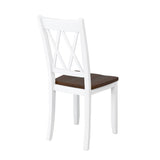 Harper & Bright Designs 6-Piece Dining Set with Bench, Farmhouse Rustic Kitchen Table Set with Wood Table, Bench and 4 Cross Back Dining Chairs, White+Cherry Harper & Bright Designs