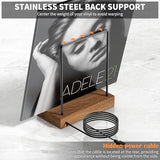 KORRTFID Now Playing Vinyl Record Stand, Light Up Vinyl Record Display Stand with RGB Sound Control Pickup Rhythm Lights Bar, Warm White Light with Fingerprint-Proof Acrylic Letters KORRTFID