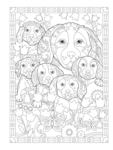 Creative Haven Playful Puppies Coloring Book: Relax & Find Your True Colors (Adult Coloring Books: Pets) Dover Publications