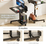 JOY worker Mobile Standing Desk with 60° Tiltable Desktop, 28" Height Adjustable Rolling Desk, DIY Pegboard & Storage Base, Portable Laptop Desk with 4 Lockable Wheels for Home Office, Black JOY worker