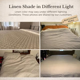 Grassix Linen Quilt Set King Size 3-Piece, 100% Linen Front & Cotton Back, Prewashed Diamond Stitch Bedspread with 2 Shams, Lightweight Breathable Quilt for Hot Sleepers, Modern Farmhouse Bedding Grassix
