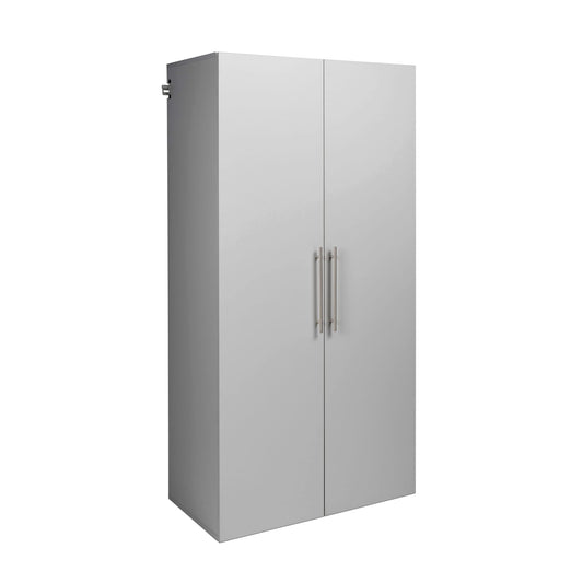 Prepac HangUps Large Storage Cabinet - Immaculate Light Gray 36" Cabinet with Storage Shelves and Doors; Ideal for Bin and General Storage Solutions - WoodArtSupply