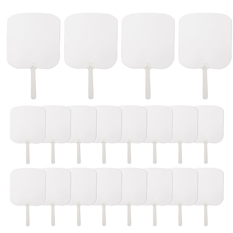 PYD Life 20 Pack Sublimation Church Fans Handheld Set Blanks Bulk 7" x 6.7" Paddle Plastic Double-Sided Printable Fans with 5" Frosted Plastic Handle for Favor Party Decoration PYD Life