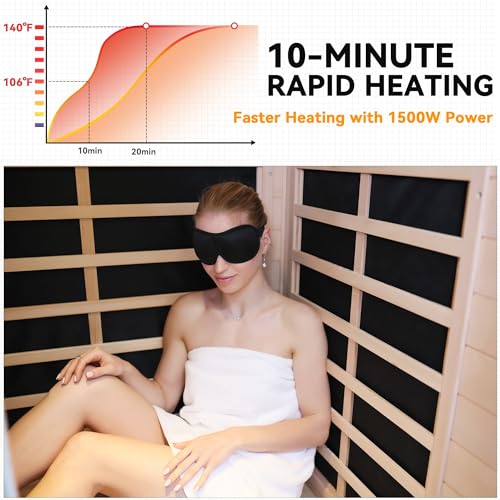 TO'GO 902GH Far Infrared Sauna for Home - 2 Person, Low EMF Heating Panel, Home Sauna 2 Person, Pre-Set Time and Temperature, Canadian Hemlock Wood Dry Sauna with Bluetooth TO'GO HI