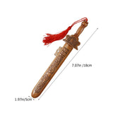 Yardwe Peach Wood Sword Traditional Chinese Wooden Sword Sword Hand-Carved Knife Sword Pendant with Tassel Home Furnishing Feng Shui Protection Amulet for Drive Out Evil Spirits Yardwe