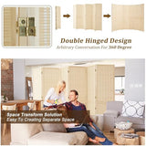 Duraspace 6 Panel Bamboo Room Divider, 5.6ft Tall Folding Privacy Screen for Room Separation and Portable Freestanding Wall Partition, Sturdy Double Hinge Folding Screen DURASPACE