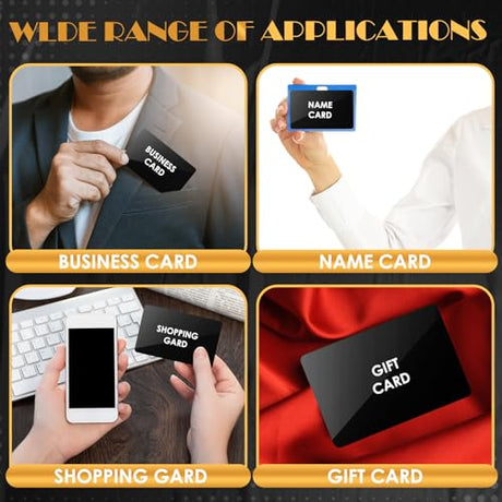 weparmeety 100 Pcs Metal Engraving Blanks Aluminum Sheet Laser Engraving Business Card Multipurpose DIY Gift Cards 86 x 54 x 0.21 mm (Black) weparmeety