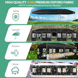 COBIZI 10x30 Pop Up Canopy Tent with Sidewalls - Party Outdoor Wedding Event for Parties - UPF 50+ Windproof Waterproof Gazebo with Air Vent, Wheeled Bag, Sandbag, Stake, Rope (Black) COBIZI