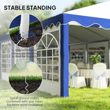 Outsunny 16.5' x 33' Party Tent, Heavy Duty Large Outdoor Canopy Tent Shelter with Removable Sidewalls, 10 Windows and 2 Doors, Tents for Parties, Wedding, Events, BBQ Grill, White and Blue Outsunny
