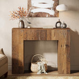 Tribesigns 39'' Farmhouse Console Table, Narrow Sofa Entryway Table with Drawer, Small Wooden Entrance Table for Living Room, Hallway, Foyer, Distressed Brown Tribesigns