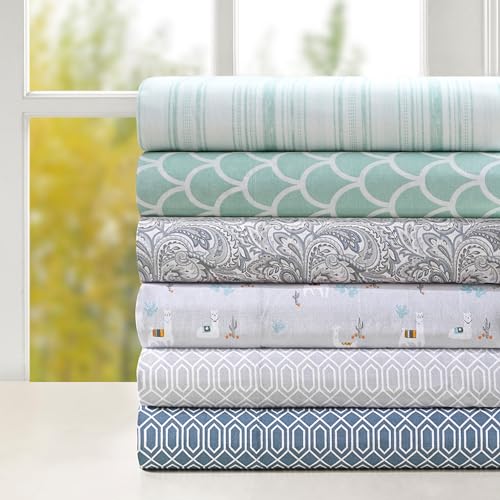 Comfort Spaces 100% Cotton Sheet Set Breathable, Lightweight, Soft with 12" Elastic Pocket Fits up to 14" Mattress, All Season Cozy Bedding, Matching Pillow Case, Twin Good Vibes 3 Piece Comfort Spaces