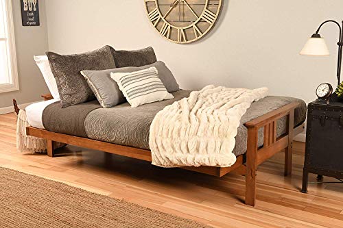 Kodiak Furniture Monterey Full Futon with Linen Fabric Mattress in Barbados/Gray Kodiak Furniture