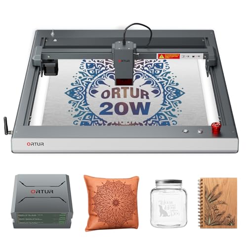 Ortur Laser Master 3 20000mW with Air Assist Laser Engraving Machine, Support APP Control Laser Engraver, Higher Power Laser Cutter for Wood Leather, Black Acrylic & Metal Engraver, Class 4 Ortur